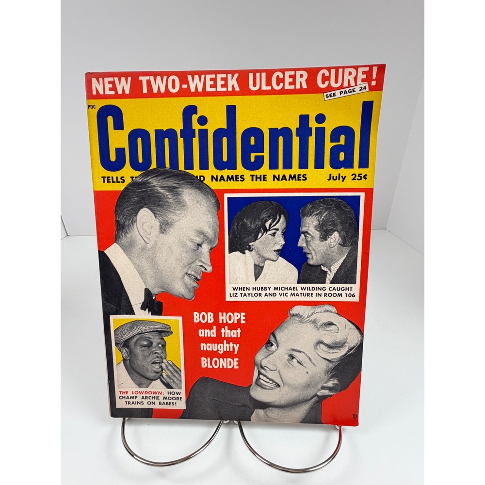 Vintage Confidential July 1956 Bob Hope Elizabeth Taylor Hollywood Magazine
